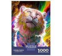 Rompecabezas De 1000 Piezas para Adolescentes Rompecabezas Rainbow Tiger Rompecabezas Juegos Relajantes Una Obra De Arte Cumpleaños 52x38cm/1000pcs