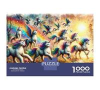 Rompecabezas De 1000 Piezas para Adolescentes Rompecabezas Rainbow Unicorn Cats Fantasy Art Rompecabezas Juguetes DIY Decoración del Hogar Regalos Y Cumpleaños Únicos 70x50cm/1000pcs