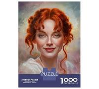 Rompecabezas De 1000 Piezas para Adolescentes Rompecabezas Red Hair Woman Rompecabezas para Adultos Juego Práctico Una Obra De Arte para Cumpleaños, Navidad 38x26cm/1000pcs
