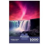 Rompecabezas De 1000 Piezas para Adolescentes Rompecabezas Red Northern Lights at Sky para Adultos Juego Familiar Análisis Y Lógica Ayuda Al Cerebro A Ejercitarse 52x38cm/1000pcs