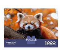 Rompecabezas De 1000 Piezas para Adolescentes Rompecabezas Red Panda on Branch in Autumn Rompecabezas para Adultos Juego Práctico Una Obra De Arte para Cumpleaños, Navidad 52x38cm/1000pcs