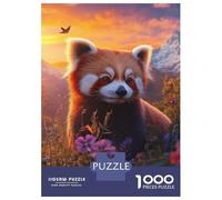 Rompecabezas De 1000 Piezas para Adolescentes Rompecabezas Red Panda Sunset Beauty Rompecabezas Juegos Relajantes Una Obra De Arte Cumpleaños 52x38cm/1000pcs