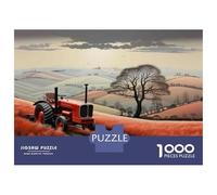 Rompecabezas De 1000 Piezas para Adolescentes Rompecabezas Red Tractor in Field Rompecabezas para Adultos Juegos Relajantes Desafío Difícil 70x50cm/1000pcs