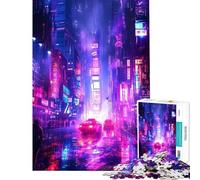 Rompecabezas de 1000 Piezas para Adolescentes Rompecabezas RGB Neon City para Adultos Juego de ingenio una Obra de Arte cumpleaños (tamaño 38x26cm)