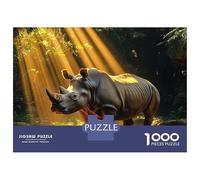 Rompecabezas De 1000 Piezas para Adolescentes Rompecabezas Rhino in The Jungle Sunlight Rompecabezas para Adultos Juegos Relajantes Desafío Difícil 70x50cm/1000pcs