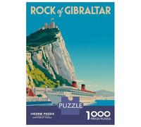 Rompecabezas De 1000 Piezas para Adolescentes Rompecabezas Rock of Gibraltar Travel Rompecabezas Juegos Familiares Carrera De Velocidad Manual Regalos De Cumpleaños Y Únicos 70x50cm/1000pcs