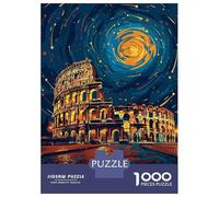 Rompecabezas De 1000 Piezas para Adolescentes Rompecabezas Rome Colosseum Italy Night Art Rompecabezas para Adultos Juego Familiar Análisis Y Lógica Cumpleaños 38x26cm/1000pcs