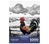 Rompecabezas De 1000 Piezas para Adolescentes Rompecabezas Rooster Farmhouse Decor Juego Práctico Carrera De Velocidad Manual Oferta como Regalos para Toda La Familia 38x26cm/1000pcs