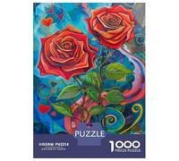 Rompecabezas De 1000 Piezas para Adolescentes Rompecabezas Roses Art Print - Floral para Adolescentes Juegos Divertidos Una Obra De Arte para Cumpleaños, Navidad 38x26cm/1000pcs
