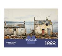 Rompecabezas De 1000 Piezas para Adolescentes Rompecabezas Rustic Cottage by The Sea Rompecabezas Juegos Relajantes Una Obra De Arte Cumpleaños 52x38cm/1000pcs
