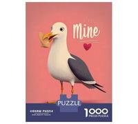 Rompecabezas De 1000 Piezas para Adolescentes Rompecabezas Seagull with Cookie and Mine Text Rompecabezas Juegos Relajantes Una Obra De Arte Cumpleaños 38x26cm/1000pcs