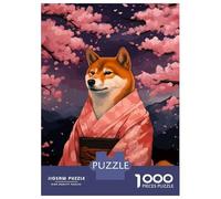 Rompecabezas De 1000 Piezas para Adolescentes Rompecabezas Shiba Inu Sakura Pixel Art Rompecabezas Juego De Ingenio Mejora La Memoria Difícil Y Desafiante 70x50cm/1000pcs