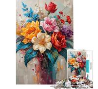 Rompecabezas de 1000 Piezas para Adolescentes Rompecabezas Sinfonía Vibrante de Flores para Adultos Juego de ingenio Ensamblaje de Patrones Ayuda a ejercitar el Cerebro (tamaño 50x75cm)