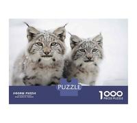 Rompecabezas De 1000 Piezas para Adolescentes Rompecabezas Snowy Lynx Cats in Winter Rompecabezas Juegos Relajantes Una Obra De Arte Cumpleaños 70x50cm/1000pcs