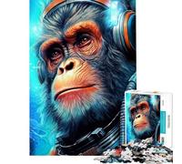 Rompecabezas de 1000 Piezas para Adolescentes Rompecabezas Space Monkey para Adultos Juego práctico difícil Ideal para Reducir el estrés (tamaño 38x52cm)