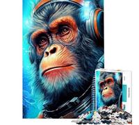 Rompecabezas de 1000 Piezas para Adolescentes Rompecabezas Space Monkey para Adultos Juegos relajantes Corte de precisión Ayuda a ejercitar el Cerebro (tamaño 50x75cm)