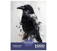 Rompecabezas De 1000 Piezas para Adolescentes Rompecabezas Splash Watercolor Raven Rompecabezas Juego De Ingenio Mejora La Memoria Difícil Y Desafiante 70x50cm/1000pcs