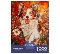 Rompecabezas De 1000 Piezas para Adolescentes Rompecabezas Stained Glass Dog Juego Familiar De Rompecabezas Carrera De Velocidad Manual Cumpleaños 70x50cm/1000pcs