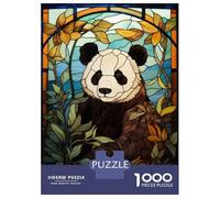 Rompecabezas De 1000 Piezas para Adolescentes Rompecabezas Stained Glass Panda Rompecabezas para Adultos Juegos Divertidos Decoración Difícil Y Desafiante 70x50cm/1000pcs