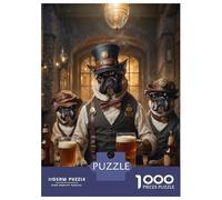 Rompecabezas De 1000 Piezas para Adolescentes Rompecabezas Steampunk Craft Beer Pugs Rompecabezas para Adultos Juego Práctico Patrón De Montaje 70x50cm/1000pcs