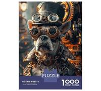 Rompecabezas De 1000 Piezas para Adolescentes Rompecabezas Steampunk French Bulldog Rompecabezas Juegos Relajantes Una Obra De Arte Cumpleaños 52x38cm/1000pcs