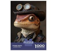 Rompecabezas De 1000 Piezas para Adolescentes Rompecabezas Steampunk Lizard Portrait Rompecabezas Juguetes DIY para La Diversión Familiar para Cumpleaños, Navidad 52x38cm/1000pcs