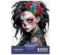 Rompecabezas De 1000 Piezas para Adolescentes Rompecabezas Sugar Skull Girl Rompecabezas Juegos Relajantes Una Obra De Arte Cumpleaños 52x38cm/1000pcs