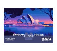 Rompecabezas De 1000 Piezas para Adolescentes Rompecabezas Sydney Opera House at Night Rompecabezas para Adultos Juegos Relajantes Desafío Difícil 52x38cm/1000pcs