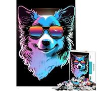 Rompecabezas de 1000 Piezas para Adolescentes Rompecabezas Synthwave Dog Juego desafiante Juguetes Juegos Divertidos una Obra de Arte Ideas para Regalos (tamaño 50x75cm)