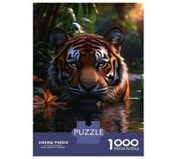 Rompecabezas De 1000 Piezas para Adolescentes Rompecabezas Tiger in Water para Adultos Juego Familiar Análisis Y Lógica Ayuda Al Cerebro A Ejercitarse 38x26cm/1000pcs