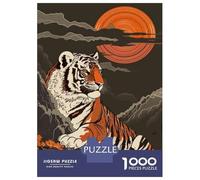 Rompecabezas De 1000 Piezas para Adolescentes Rompecabezas Tiger Sunset Wall Art Print Rompecabezas Juegos Familiares Carrera De Velocidad Manual Regalos De Cumpleaños Y Únicos 52x38cm/1000pcs