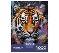 Rompecabezas De 1000 Piezas para Adolescentes Rompecabezas Tiger Walking in Paint Rompecabezas para Adultos Juego Práctico Patrón De Montaje 52x38cm/1000pcs