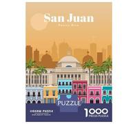 Rompecabezas De 1000 Piezas para Adolescentes Rompecabezas Travel to San Juan Rompecabezas Juegos Relajantes Regalo De Cumpleaños Regalos para Reducir El Estrés 52x38cm/1000pcs