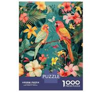 Rompecabezas De 1000 Piezas para Adolescentes Rompecabezas Tropical Birds and Hibiscus Flowers Rompecabezas para Adultos Juego Familiar Análisis Y Lógica Cumpleaños 70x50cm/1000pcs
