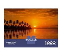 Rompecabezas De 1000 Piezas para Adolescentes Rompecabezas Tropical Sunset with Palm Trees Rompecabezas Juego De Ingenio Mejora La Memoria Difícil Y Desafiante 38x26cm/1000pcs
