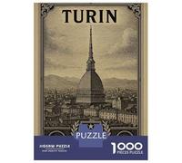 Rompecabezas De 1000 Piezas para Adolescentes Rompecabezas Turin, Italy Vintage Travel Juego Familiar De Rompecabezas Carrera De Velocidad Manual Cumpleaños 52x38cm/1000pcs