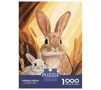 Rompecabezas De 1000 Piezas para Adolescentes Rompecabezas Two Bunnies in A Meadow Rompecabezas Juguetes DIY para La Diversión Familiar para Cumpleaños, Navidad 52x38cm/1000pcs