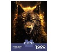 Rompecabezas De 1000 Piezas para Adolescentes Rompecabezas Unleashed Black Wolf Rompecabezas Juegos Relajantes Una Obra De Arte Cumpleaños 38x26cm/1000pcs