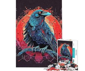 Rompecabezas de 1000 Piezas para Adolescentes Rompecabezas vectoriales de Cuervos para Adultos antiestrés interacción Entre Padres e Hijos Regalo de cumpleaños Regalos 38x26cm