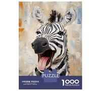 Rompecabezas De 1000 Piezas para Adolescentes Rompecabezas Vibrant Zebra Portrait Rompecabezas Juegos Relajantes Una Obra De Arte Cumpleaños 38x26cm/1000pcs