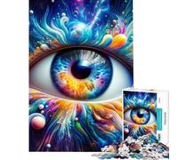 Rompecabezas de 1000 Piezas para Adolescentes Rompecabezas Vibrante de Ojo Cósmico para Adultos Juego de ingenio difícil Regalos para Amigos y Familiares (tamaño 38x26cm)