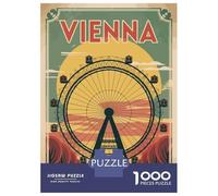 Rompecabezas De 1000 Piezas para Adolescentes Rompecabezas Vienna Ferris Wheel Vintage Travel Rompecabezas Juegos Familiares Decoración del Hogar Regalos Y Cumpleaños Únicos 38x26cm/1000pcs