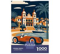 Rompecabezas De 1000 Piezas para Adolescentes Rompecabezas Vintage Monaco Travel Juego Práctico Carrera De Velocidad Manual Oferta como Regalos para Toda La Familia 70x50cm/1000pcs