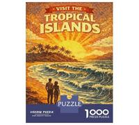 Rompecabezas De 1000 Piezas para Adolescentes Rompecabezas Vintage Tropical Island Travel Juego Práctico Carrera De Velocidad Manual Oferta como Regalos para Toda La Familia 52x38cm/1000pcs
