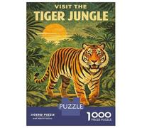 Rompecabezas De 1000 Piezas para Adolescentes Rompecabezas Visit The Tiger Jungle Vintage Juego Familiar De Rompecabezas Carrera De Velocidad Manual Cumpleaños 38x26cm/1000pcs