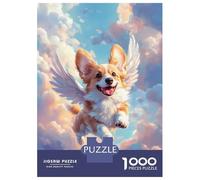 Rompecabezas De 1000 Piezas para Adolescentes Rompecabezas Welsh Corgi with Angel Wings A Heartfelt Memorial Print Rompecabezas Juegos Relajantes Una Obra De Arte Cumpleaños 38x26cm