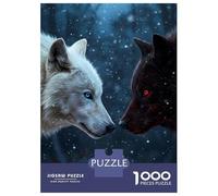 Rompecabezas De 1000 Piezas para Adolescentes Rompecabezas White and Black Wolves in Snow Rompecabezas Juegos Relajantes Una Obra De Arte Cumpleaños 70x50cm/1000pcs