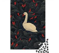 Rompecabezas De 1000 Piezas para Adolescentes Rompecabezas White Swan Among Black Birds -5 Rompecabezas Juguetes DIY Decoración del Hogar Regalos Y Cumpleaños Únicos 70x50cm/1000pcs