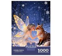 Rompecabezas De 1000 Piezas para Adolescentes Rompecabezas Winter Fairy with Fox in Snowy Forest para Adultos Juego Familiar Análisis Y Lógica Ayuda Al Cerebro A Ejercitarse 70x50cm/1000pcs