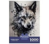 Rompecabezas De 1000 Piezas para Adolescentes Rompecabezas Wolf Beauty Black Ink Rompecabezas Juegos Relajantes Una Obra De Arte Cumpleaños 52x38cm/1000pcs